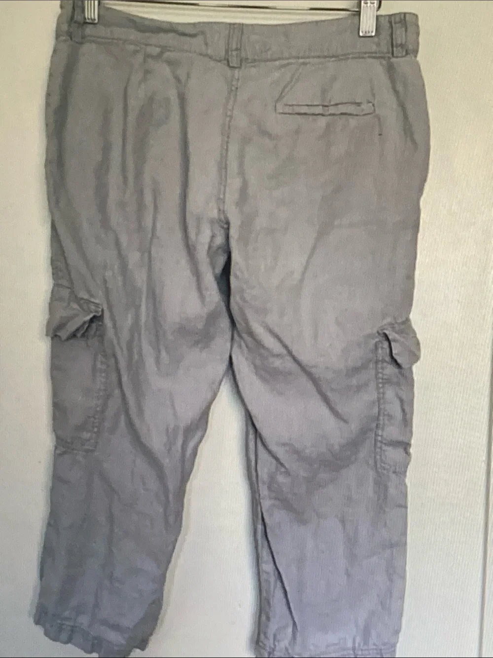 Eileen Fisher Light Gray Cropped Cargo Pants